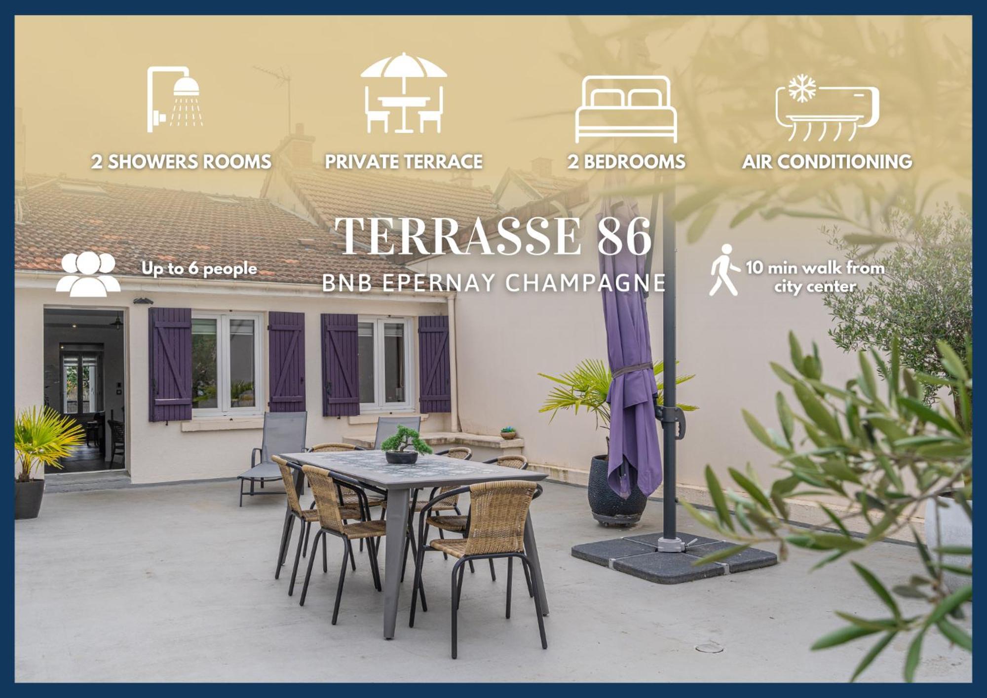 Terrasse 86 - Terrasse & Climatisation - 4-6 Personnes - Bnb Эперне Экстерьер фото